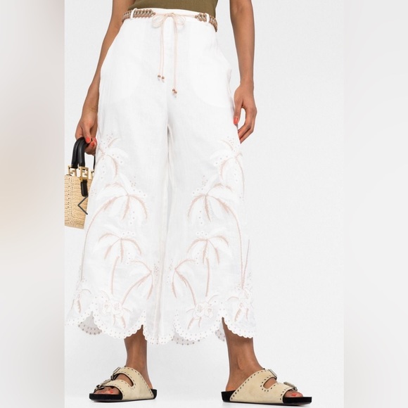 ZIMMERMAN Lyre embroidered cropped trousers- Size 1 - Picture 3 of 10